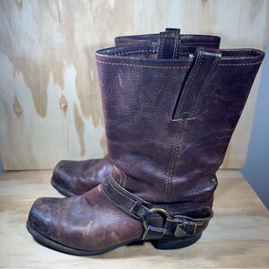 Frye Dark Brown Leather Western Boots Men’s Size 11